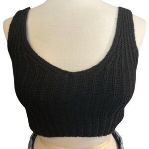 Black Knit Crop Top